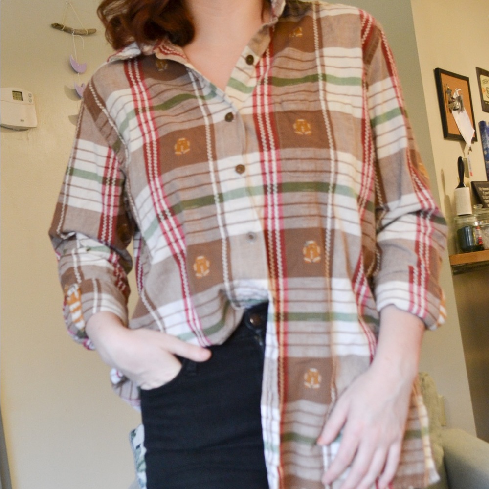 Ginger bread vintage button up size XL